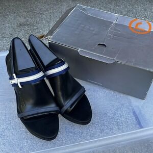 Rockport Shoes Womens Size 11 Black Silver Audry 2 Band Heels Sandals K51432